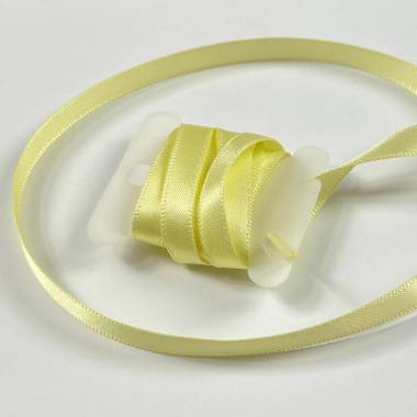 Satin ribbon 6 mm, soft yellow (617)