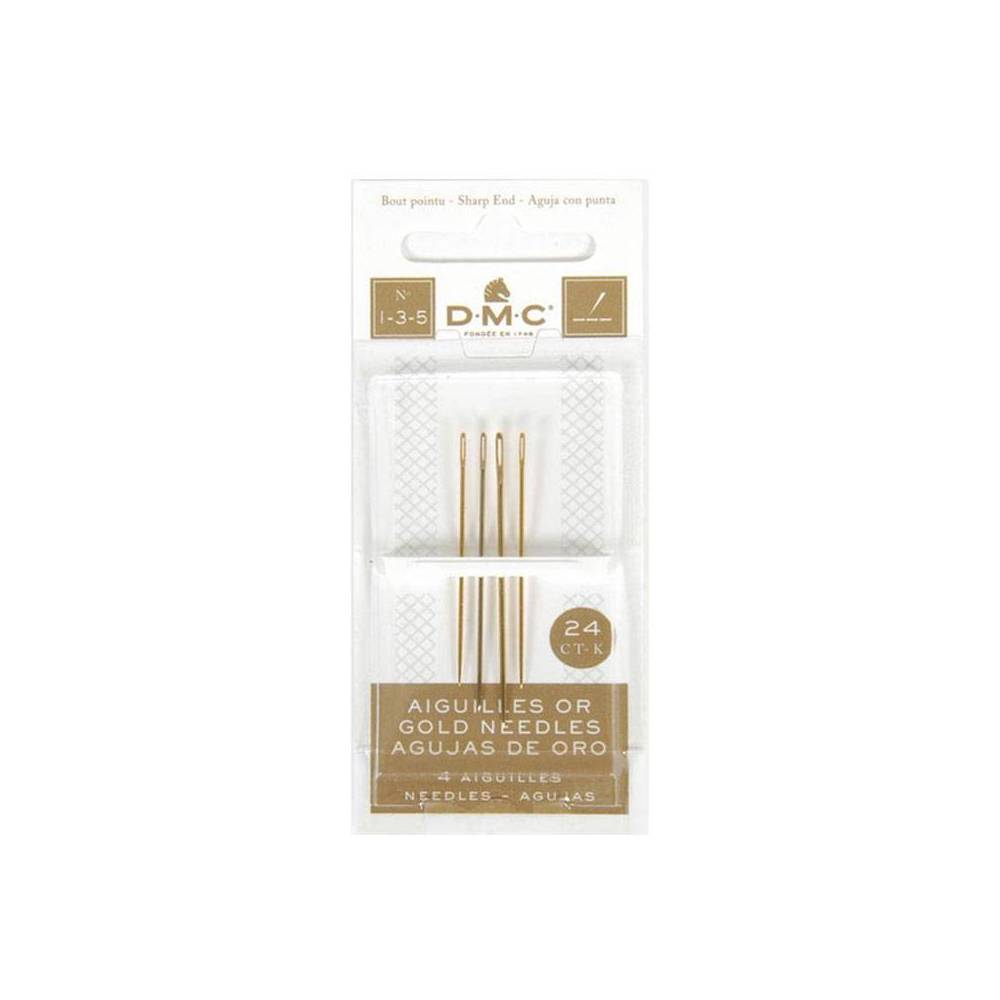 Gold-plated embroidery needles No. 1/3/5, 4 pcs., DMC (6132/6) Gold-plated embroidery needles No. 1/3/5, 4 pcs., DMC (6132/6)