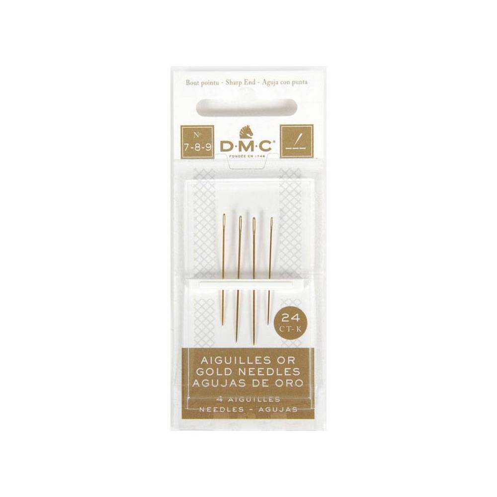 Gold-plated embroidery needles No. №7/8/9, 4 pcs., DMC (6133/6) Gold-plated embroidery needles No. №7/8/9, 4 pcs., DMC (6133/6)