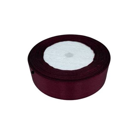 Satin ribbon 2.5 cm, burgundy (48)