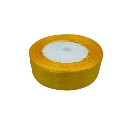 Satin ribbon 2.5 cm, yellow (16)