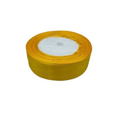 Satin ribbon 2.5 cm, yellow (16)