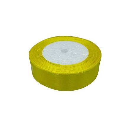 Satin ribbon 2.5 cm, bright yellow (15)