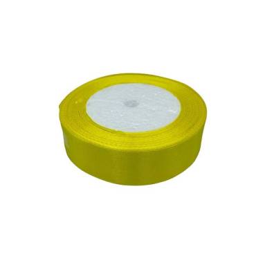 Лента атласная 2,5 см, яркий желтый (15)