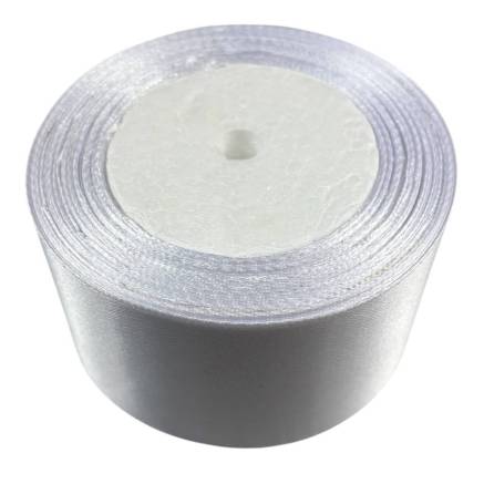Satin ribbon 5 cm, white