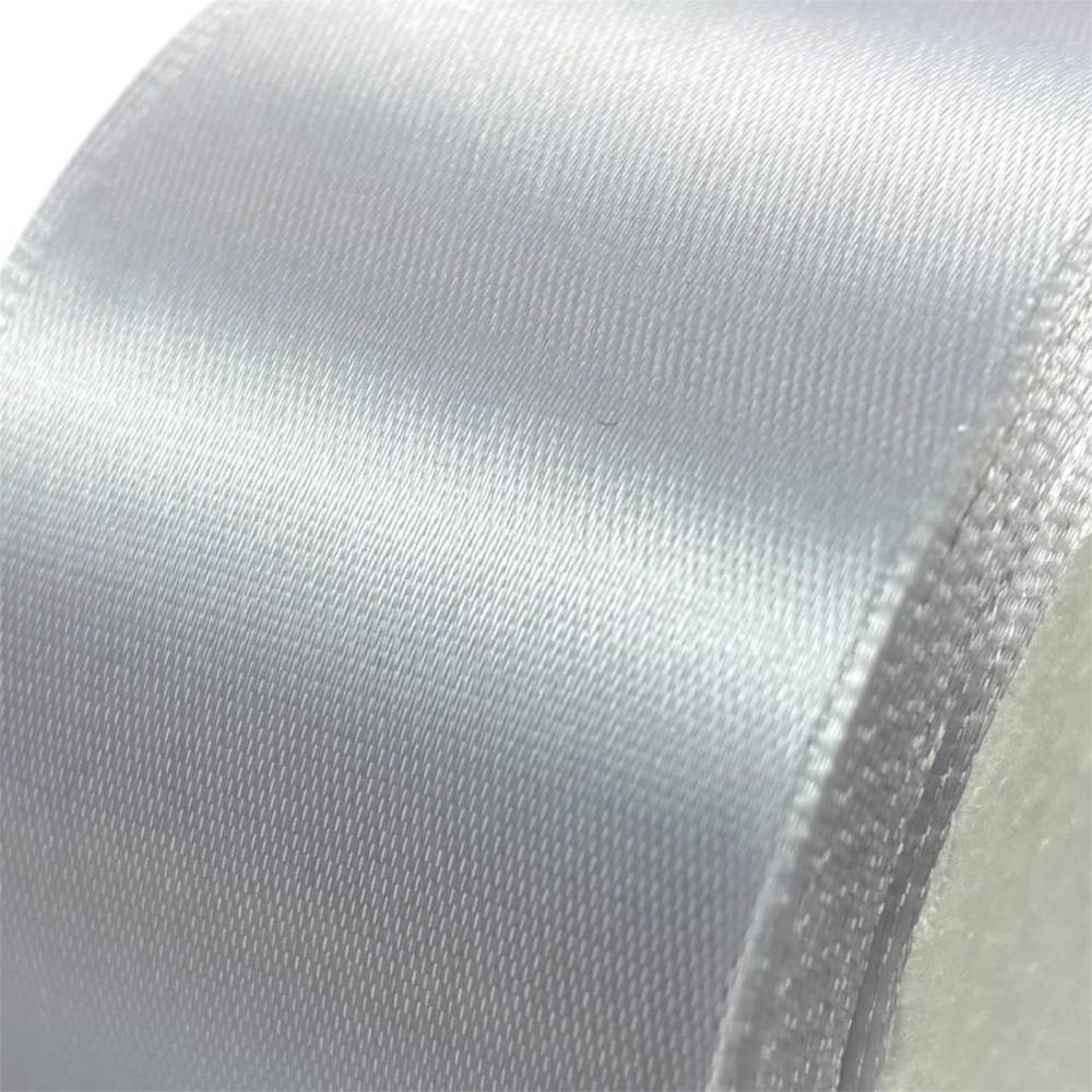 Satin ribbon 5 cm, white