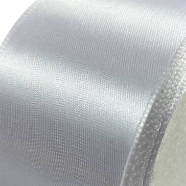 Satin ribbon 5 cm, white