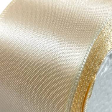 Satin ribbon 5 cm, vanilla.