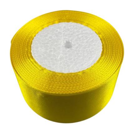 Satin ribbon 5 cm, yellow