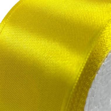 Satin ribbon 5 cm, yellow