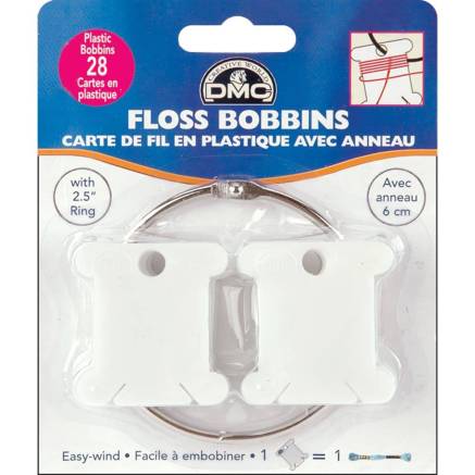 Plastic spools for floss with ring, DMC (6105/12)