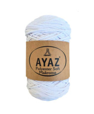 Polyester Soft Makrome AYAZ cord, white (1208)