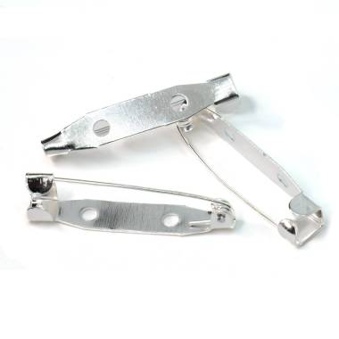 Brooch Pin with Clasp - 25mm Silver