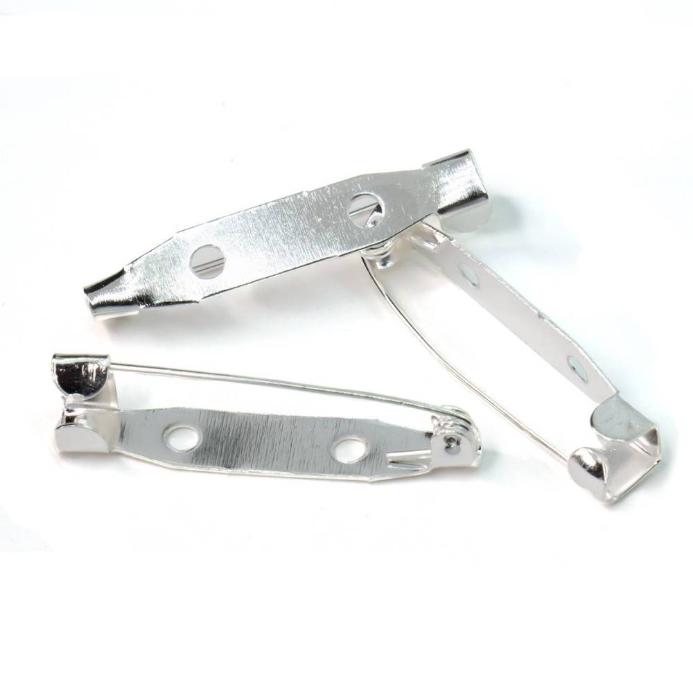 Brooch Pin with Clasp - 15mm Silver