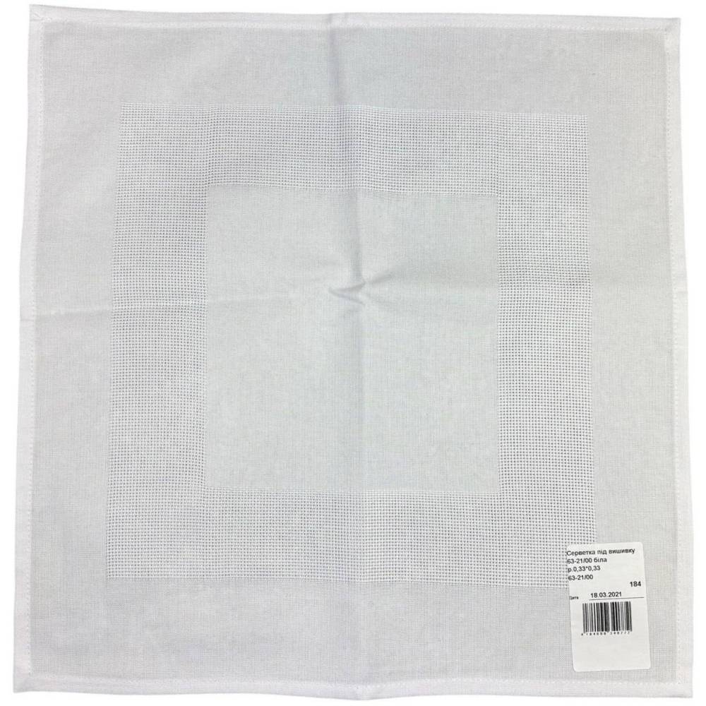 Napkin for embroidery, white 0.33*0.33 m