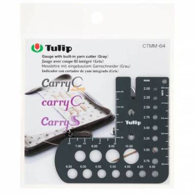 Knitting Needle Diameter Measuring Ruler with Thread Cutter Tulip CTMM-64