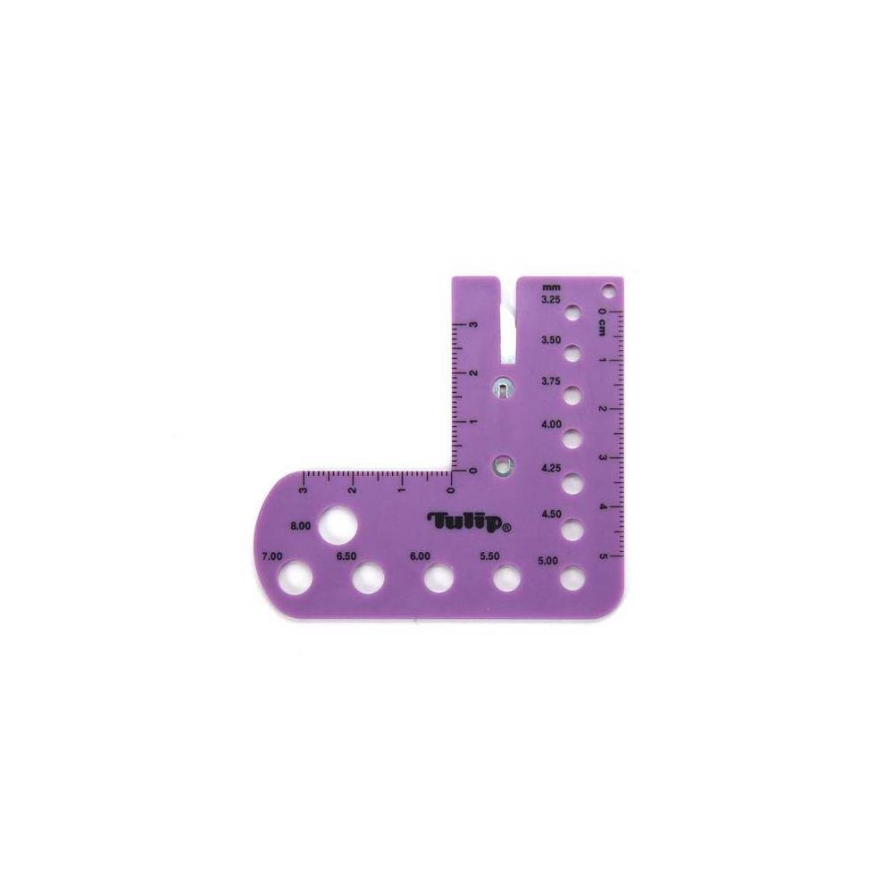 Knitting Needle Diameter Measuring Ruler with Thread Cutter Tulip CTММ-26