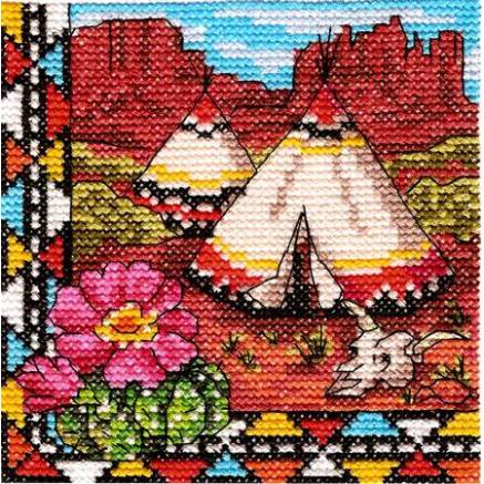 Cross Stitch Kit - Ukraine Hut North American Prairies LADY (01279)