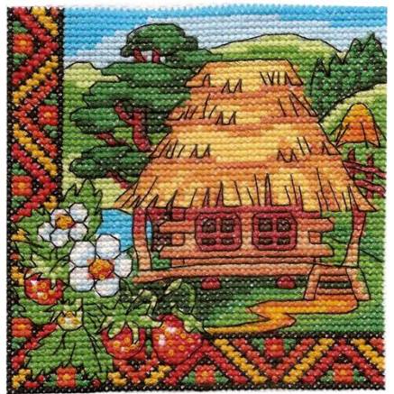 Cross Stitch Kit - Ukraine Hut Volhynia Strawberrie, LADY (01297)