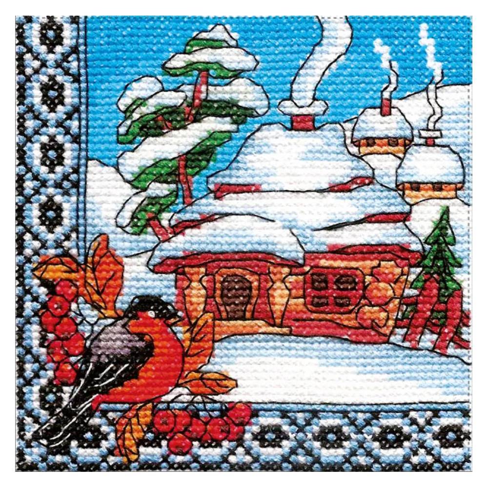 Cross Stitch Kit - Ukraine Hut Winter in Ukraine, LADY (01295)