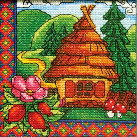 Cross Stitch Kit - Ukraine Hut Forests of Transcarpathia, LADY (01273)