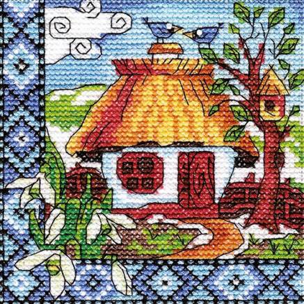 Cross Stitch Kit - Ukraine Hut Spring in Ukraine , LADY (01271)