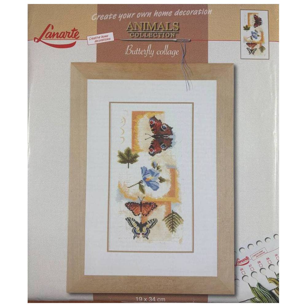 Cross Stitch Kit - Butterfly collage, Lanarte (34829)