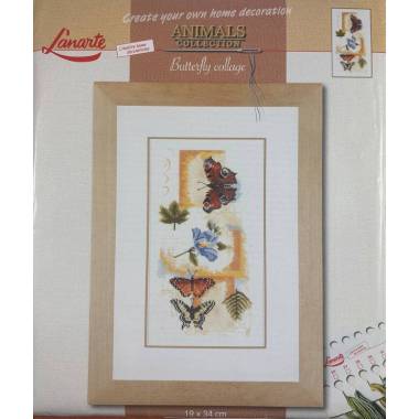 Cross Stitch Kit - Butterfly collage, Lanarte (34829)