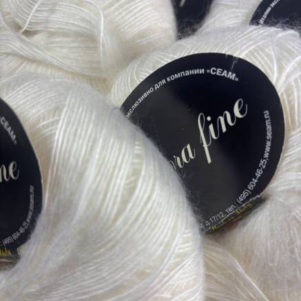 Yarn set (5 skeins of 50 g) Seam Angora Fine 110601 white