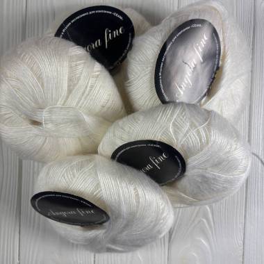 Набір пряжі (5 мотки по 50 гр ) Seam Angora Fine 110601 білий