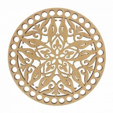 Wooden round openwork bottom, 14 cm (121/14)