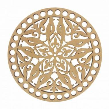 Донышко деревянное круглое ажурное, 15 см (121/15)