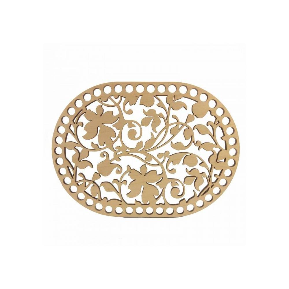 Wooden oval openwork bottom, 12*17.8 cm (203/120)