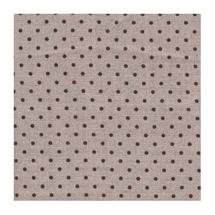 Evenweave Fabric 32 ct Belfast (cut 35*35 cm), 3609/5392 - Raw linen/brown dots, Zweigart