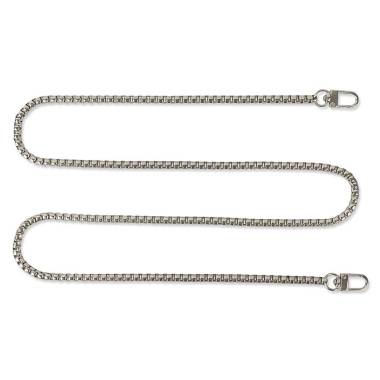 Bismarck chain 100 cm (4 mm width) silver, 2 cm carabiner