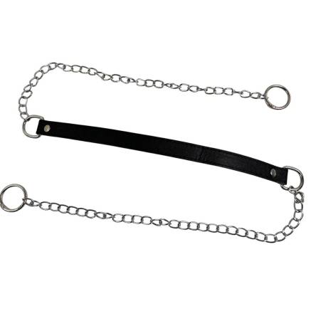 Black bag handle with chain 120 cm, silver lobster clasp 2 cm