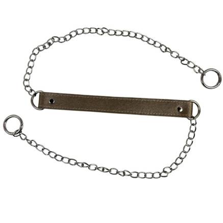 Beige bag handle with chain 120 cm, silver lobster clasp 3 cm