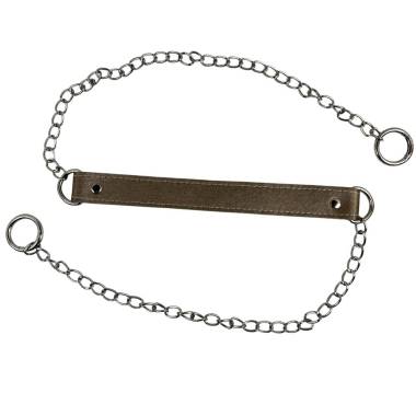 Beige bag handle with chain 120 cm, silver lobster clasp 3 cm