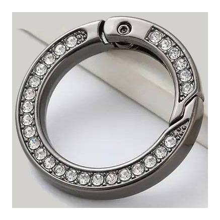 Rhinestone lobster ring 3.5*2.5 cm, dark nickel