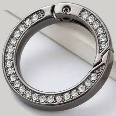 Rhinestone lobster ring 3.5*2.5 cm, dark nickel
