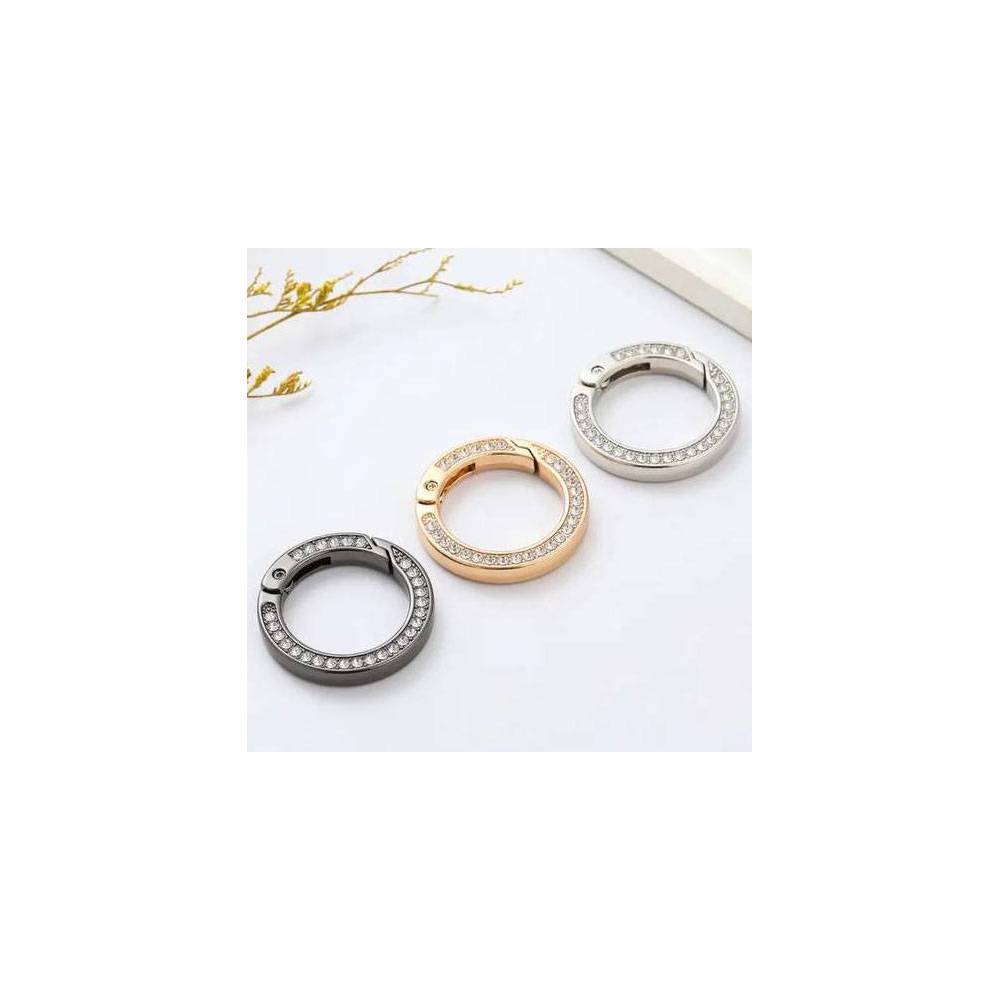 Rhinestone lobster ring 3.5*2.5 cm, dark nickel