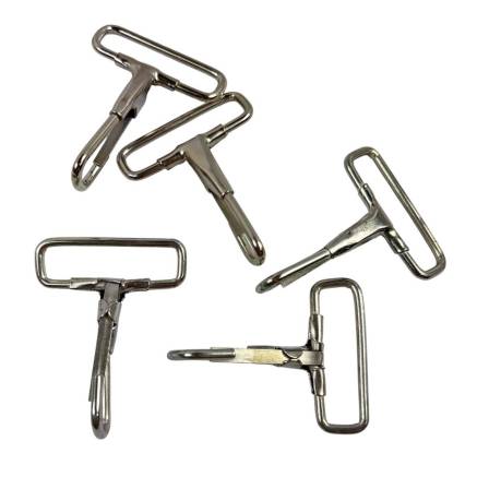 Carabiner for bags non-rotating silver 3.3 cm