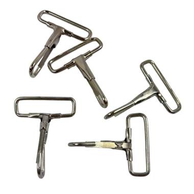 Carabiner for bags non-rotating silver 3.3 cm
