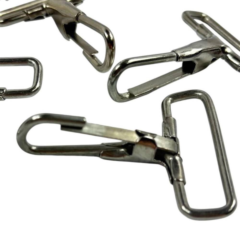 Carabiner for bags non-rotating silver 3.3 cm