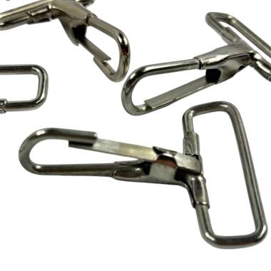 Carabiner for bags non-rotating silver 3.3 cm