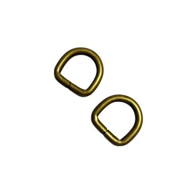 Half rings for bags metal 15 mm, 2 pcs, bronze