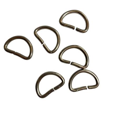Half ring for bag metal 2.5*1.5 cm, white gold