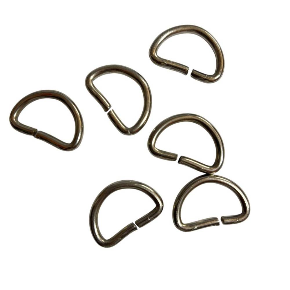 Half ring for bag metal 2.5*1.5 cm, white gold