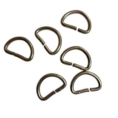Half ring for bag metal 2.5*1.5 cm, white gold