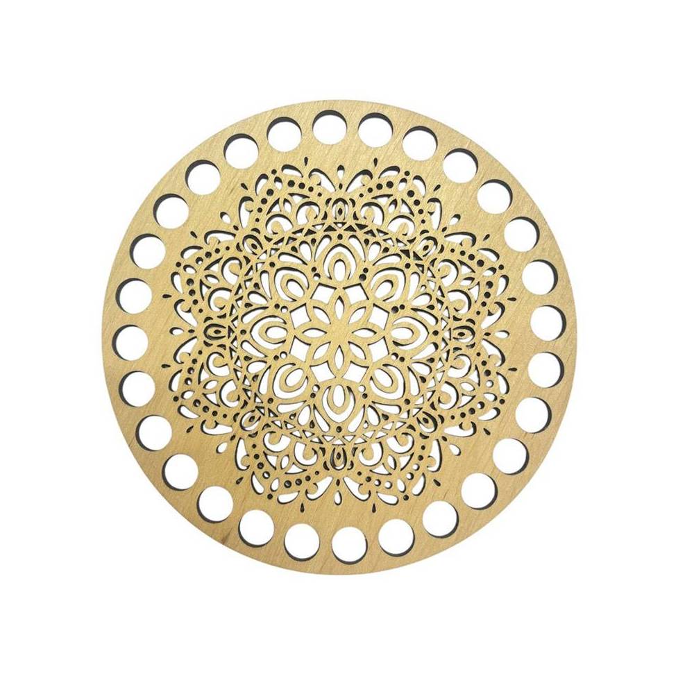Wooden round openwork bottom, 12 cm (188/12)